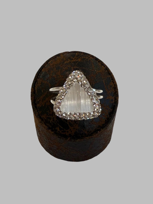 Single Stone Quartz .925 Silver Ring Adjustable