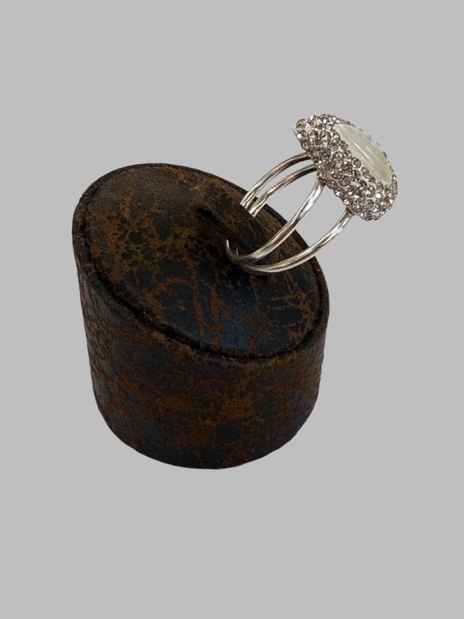 Single Stone Quartz .925 Silver Ring Adjustable