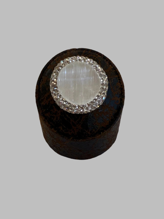 Single Stone Quartz .925 Silver Ring Adjustable