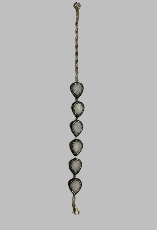 White Quartz Bracelet .925 Sterling Silver