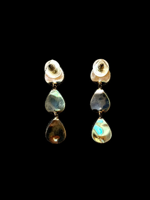 Triple Druzy Onyx Earring