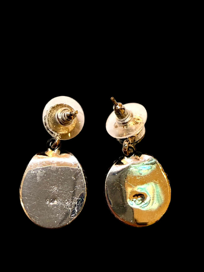 Single Druzy Turquoise Earrings