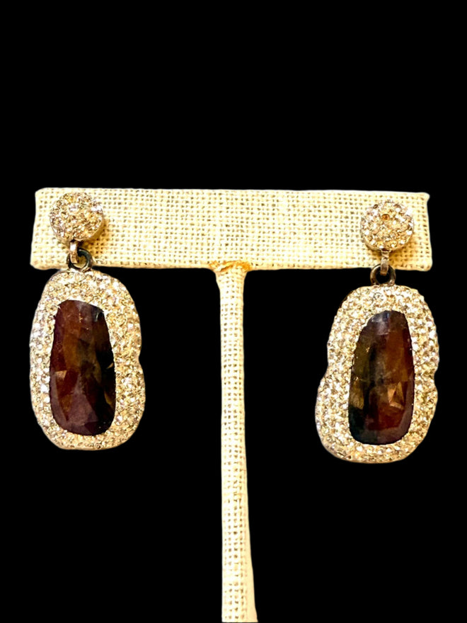 Sapphire Druzy Earring